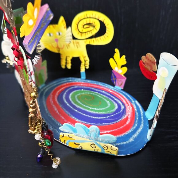 Santa's Christmas Fanciful Flights Metal Karen Rossi Silvestry Stand Card Holder - Picture 8 of 16